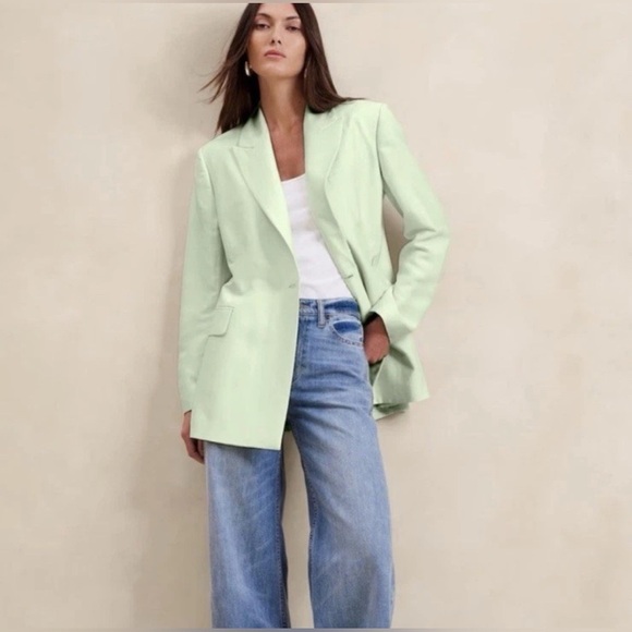 BANANA REPUBLIC HOURGLASS (NWT ITALIAN VISCOSE-LINEN BLAZER Sz 12 - Picture 1 of 16